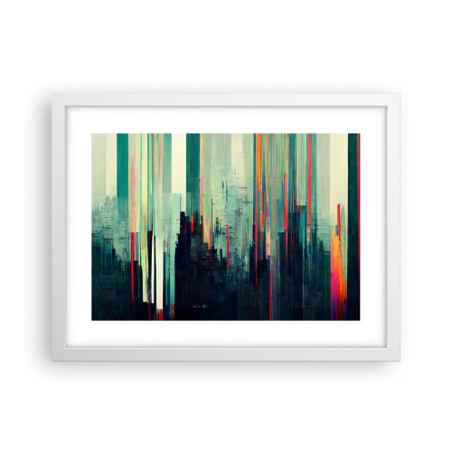 Póster en marco blanco - Ciudad futurista - 40x30 cm