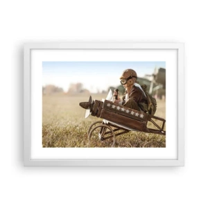 Póster en marco blanco - Despegue hacia un sueño - 40x30 cm