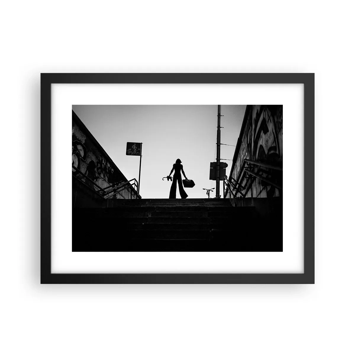 Póster en marco negro - Paseo urbano - 40x30 cm