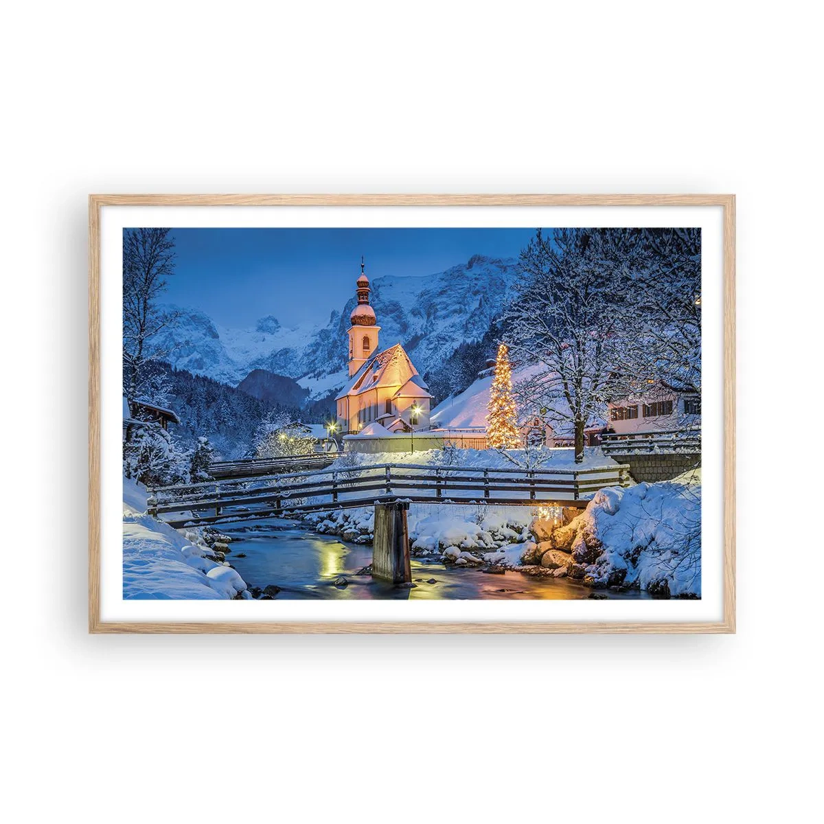 Póster en marco roble claro - El espíritu de la Navidad - 91x61 cm