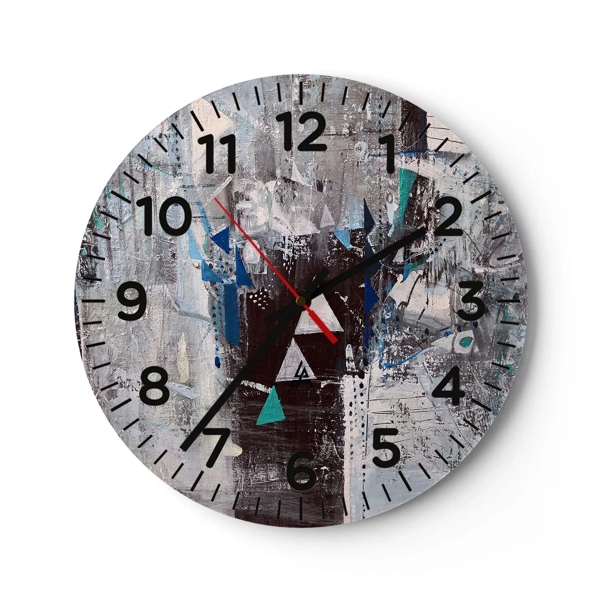 Reloj de pared - Reloj de vidrio - El orden superior de los triángulos - 30x30 cm