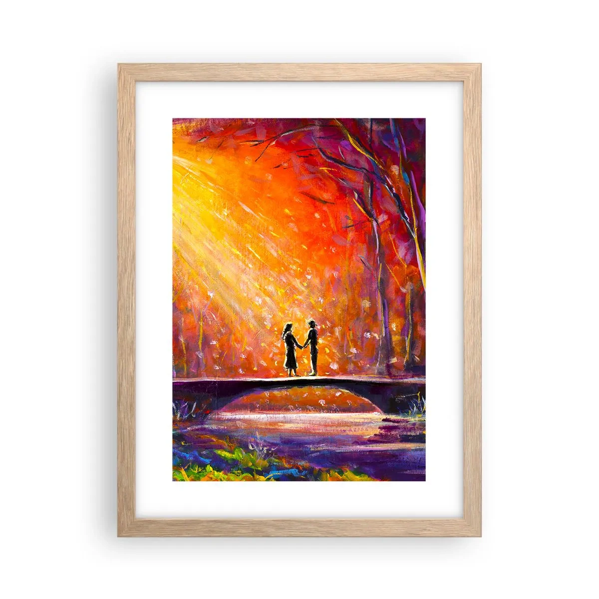 Póster en marco roble claro - El cielo también los ama - 30x40 cm