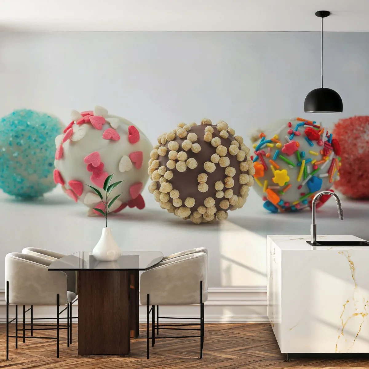 Fotomural Standard Eco - La vida puede ser dulce - dulces, Dulces, Piruletas De Colores - 200x140 cm
