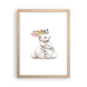 Póster en marco roble claro - En ningún lugar mejor que con mamá - 30x40 cm