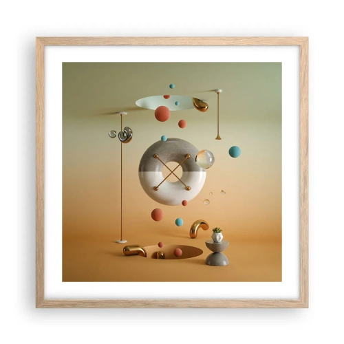 Póster en marco roble claro - Todo puede suceder - 50x50 cm