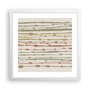 Póster en marco blanco - Composición de notas musicales - 40x40 cm