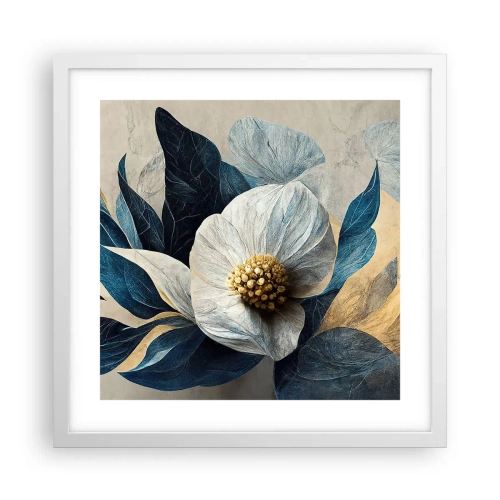 Póster en marco blanco - Con un corazón de oro - 40x40 cm