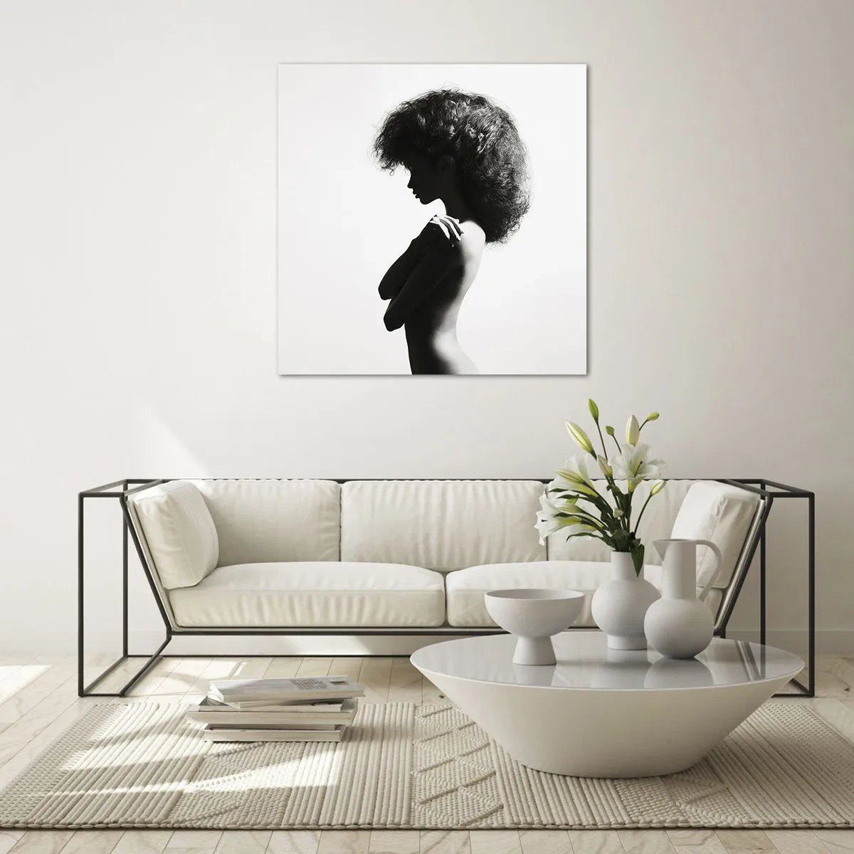 Cuadro sobre vidrio - Impresiones sobre Vidrio - Como una flor en un tallo delgado - 60x60 cm