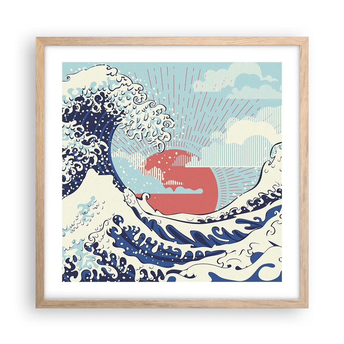 Póster en marco roble claro - De inspiración japonesa - 50x50 cm
