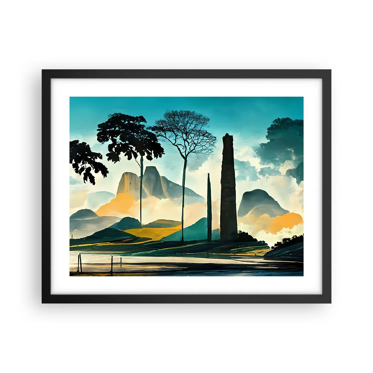 Póster en marco negro - Cada vez a más altitud - 50x40 cm