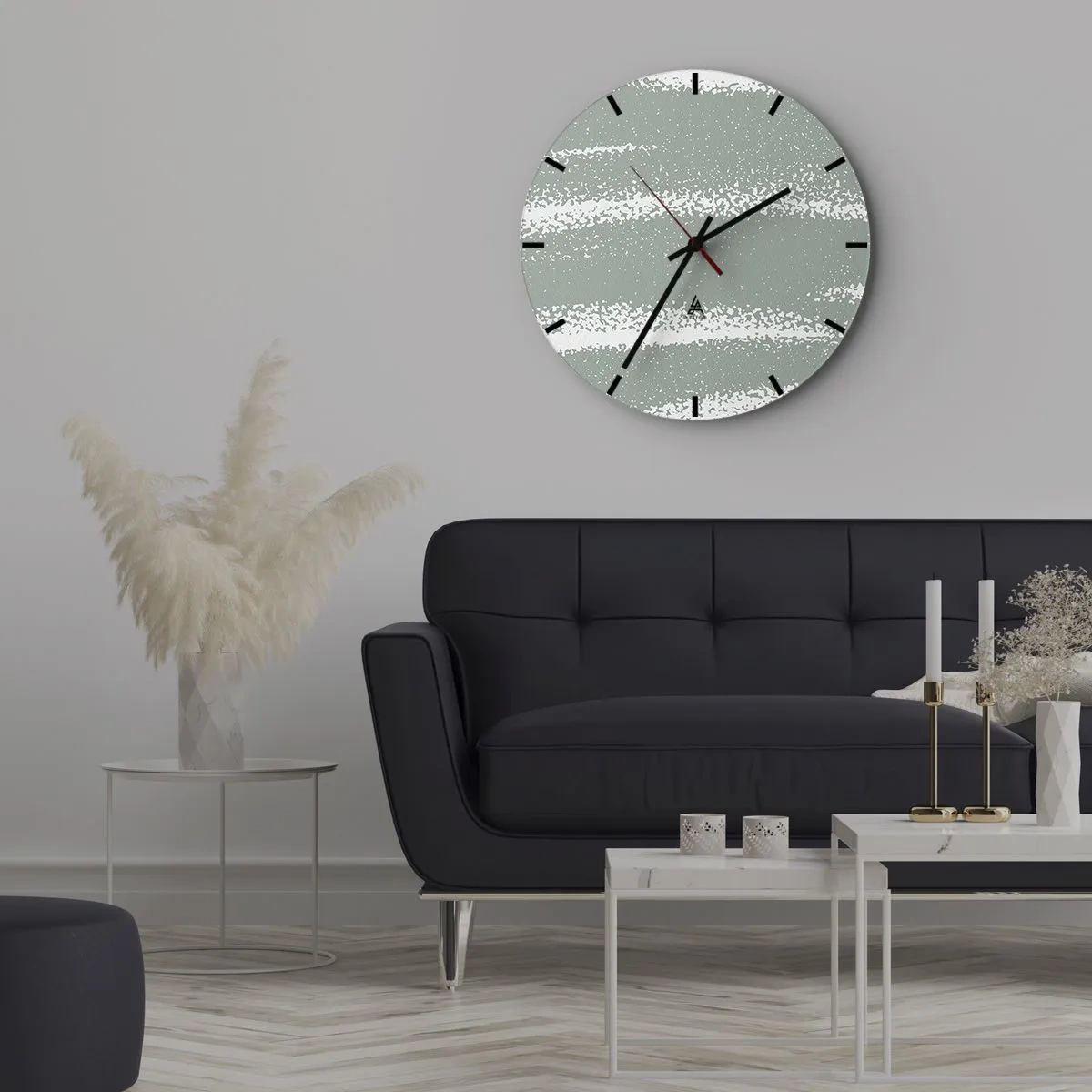 Reloj de pared - Reloj de vidrio - Abstracción invernal - 40x40 cm