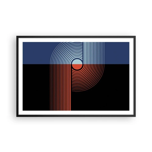 Póster en marco negro - En un abrazo geométrico - 91x61 cm