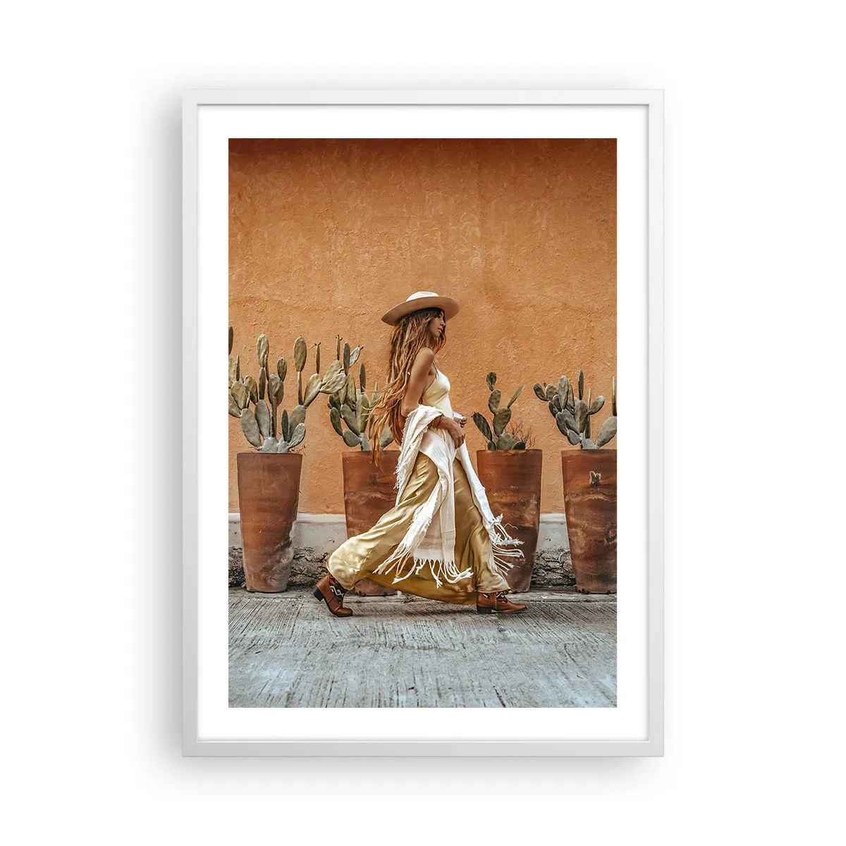 Póster en marco blanco - Estilo hippie - 50x70 cm