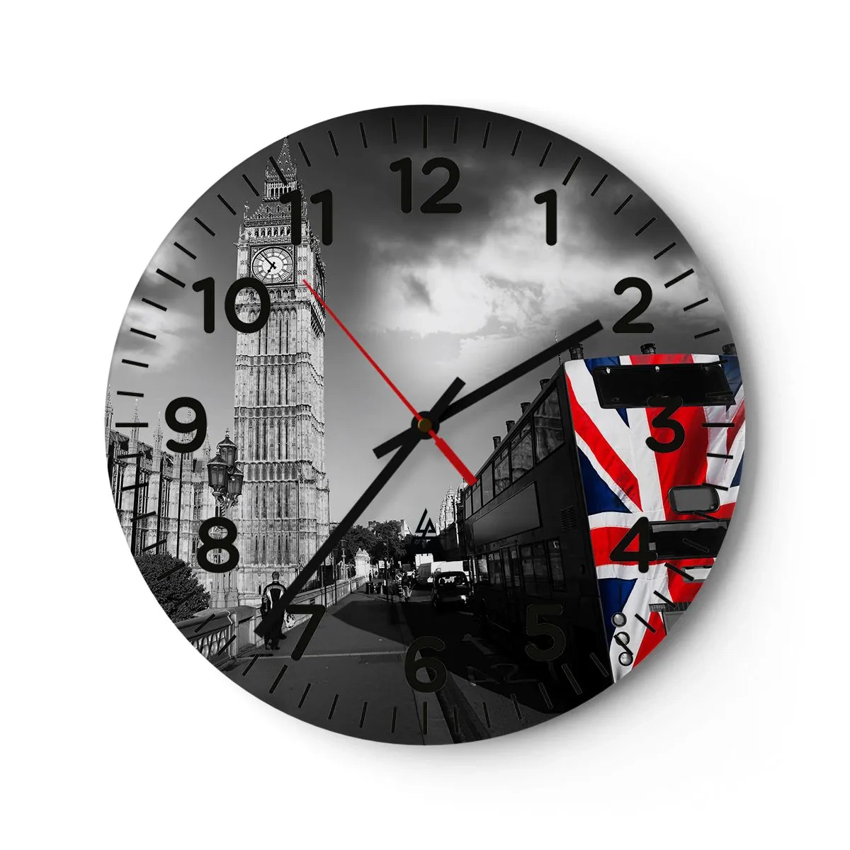 Reloj de pared - Reloj de vidrio - Orgullosa y grandiosa - 30x30 cm