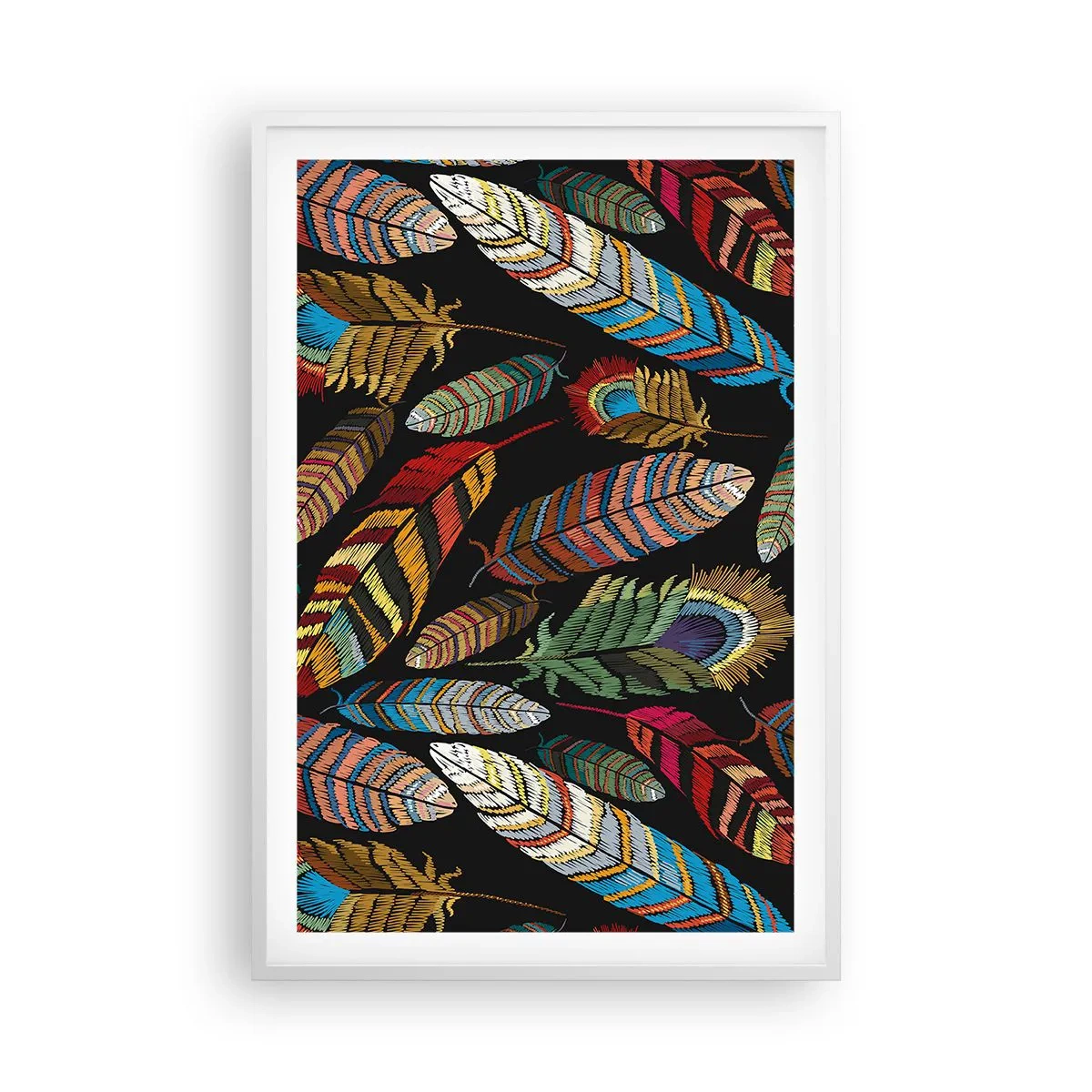 Póster en marco blanco - Carnaval de las aves - 61x91 cm