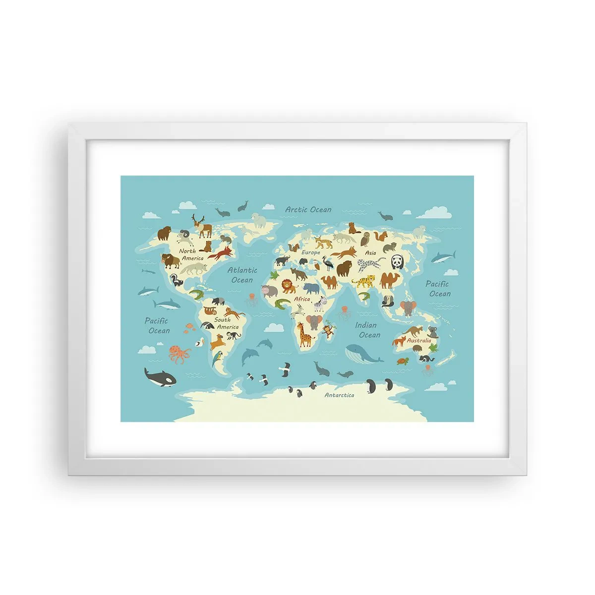 Póster en marco blanco - Buenos vecinos - 40x30 cm