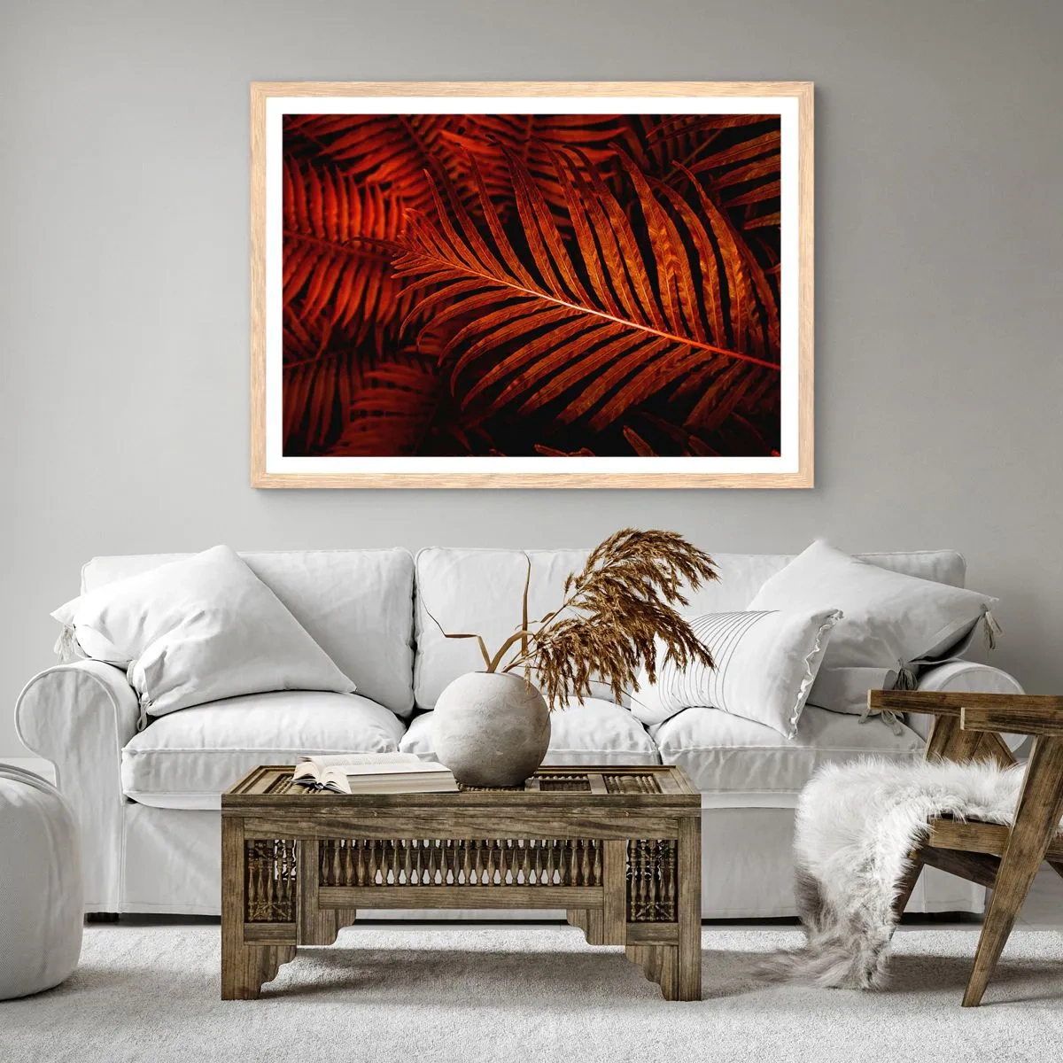 Póster en marco roble claro - Las brasas de la vida - 40x30 cm
