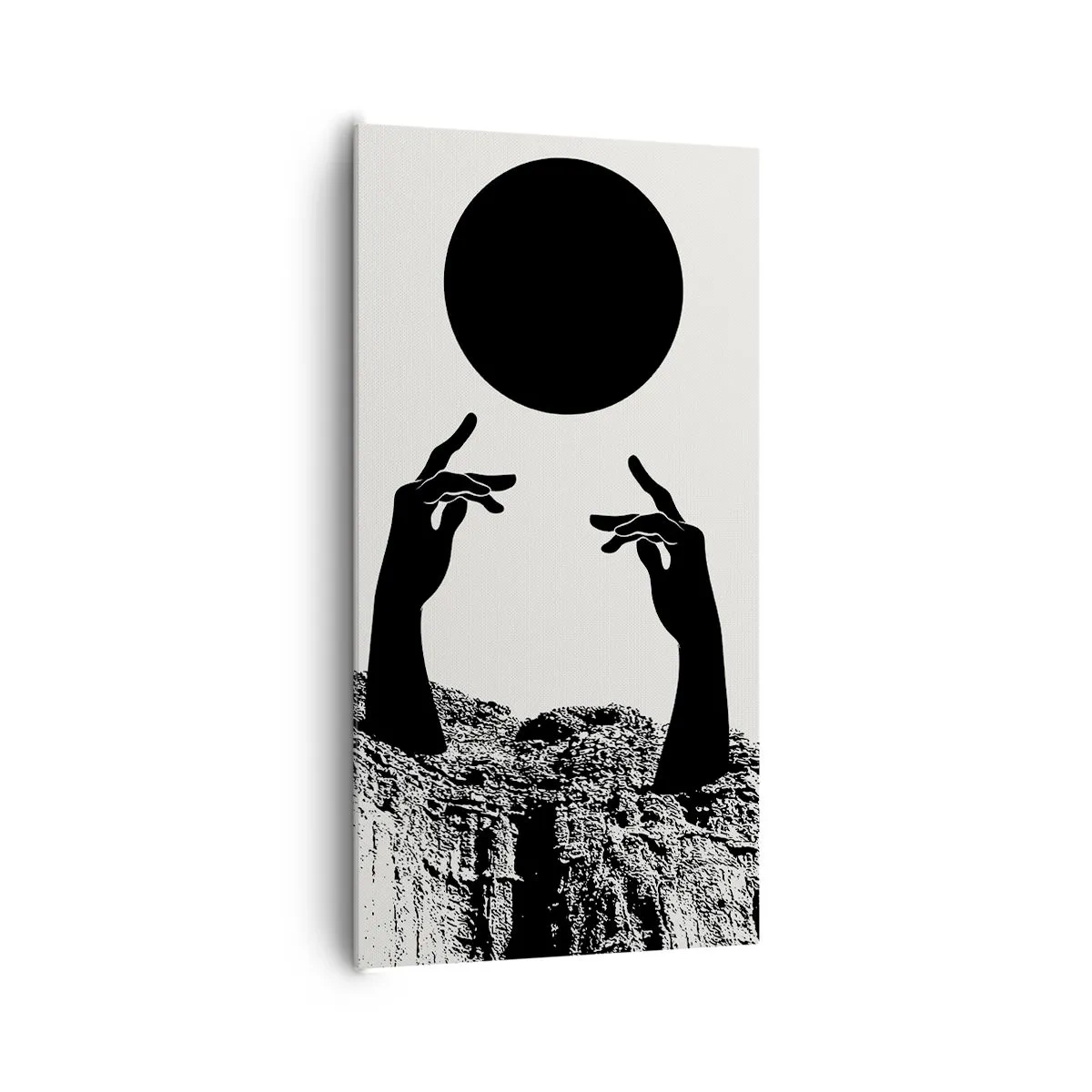 Cuadro sobre lienzo - Impresión de Imagen - Composición surrealista: el sol y el resto - 65x120 cm