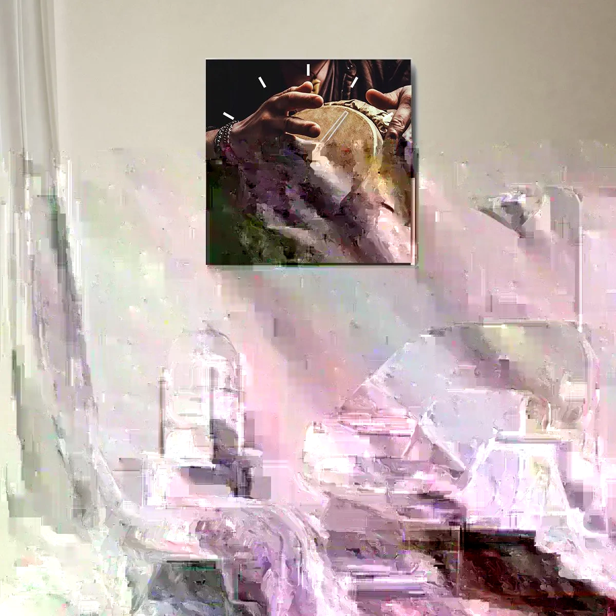 Reloj de pared - Reloj de vidrio - En el ritmo del corazón - 40x40 cm