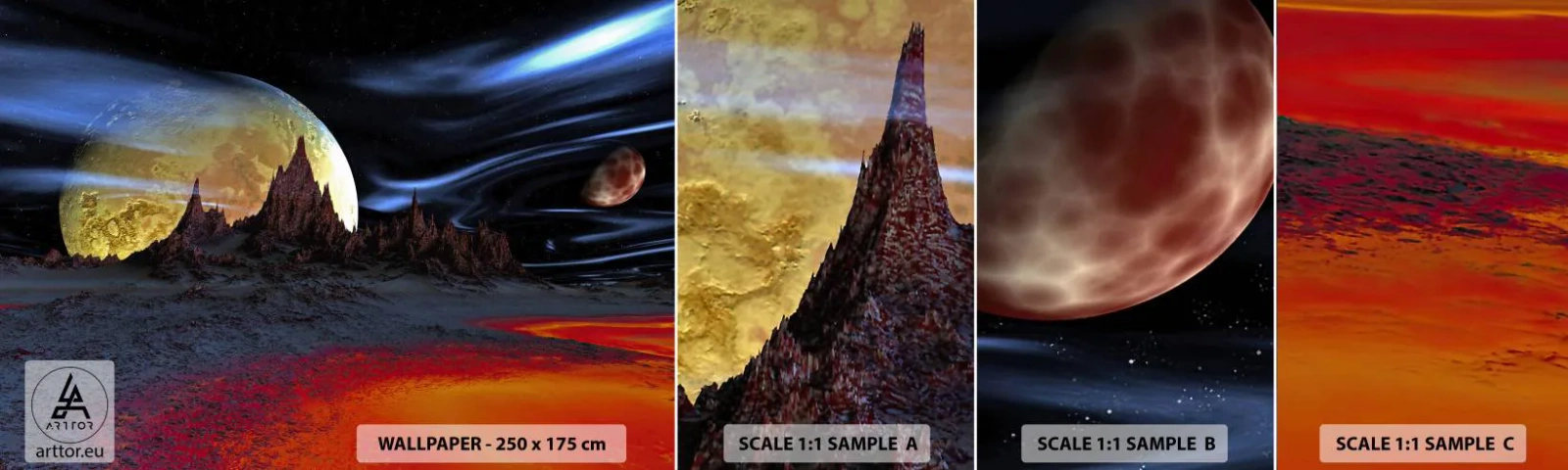 Muestra De Fotomural Standard Eco - Mundo desconocido - Abstracción, Cosmos, 3D - 100x30 cm