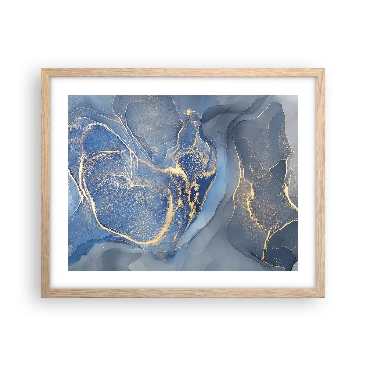 Póster en marco roble claro - Polvo de oro - 50x40 cm