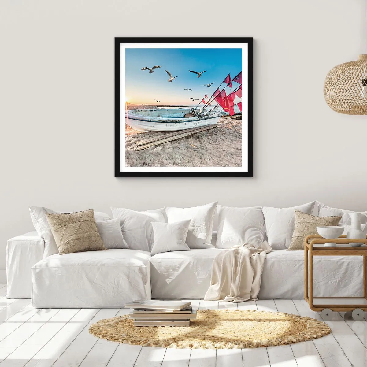 Póster en marco negro - Un merecido descanso - 40x40 cm