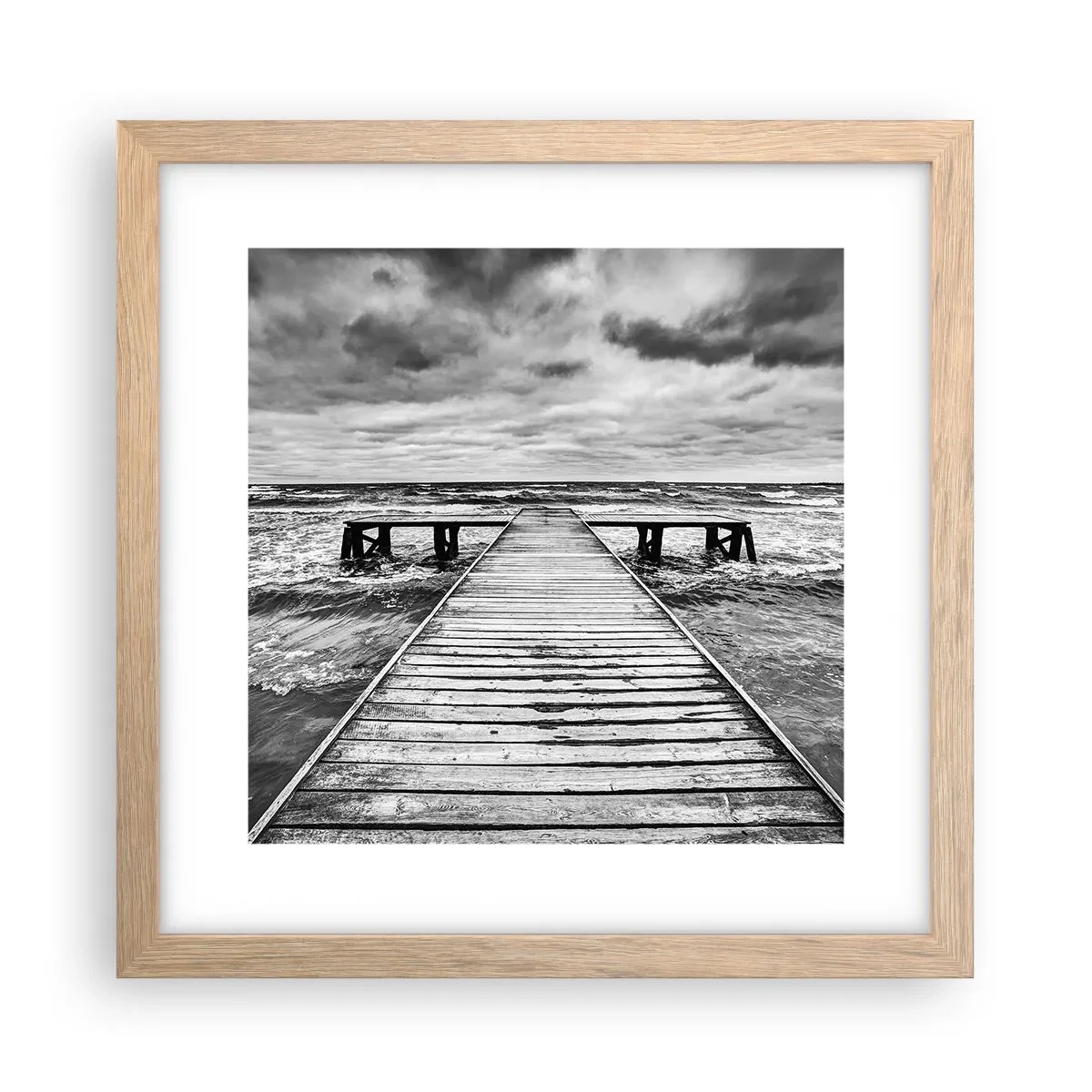 Póster en marco roble claro - Estoy esperando que sople el viento... - 30x30 cm