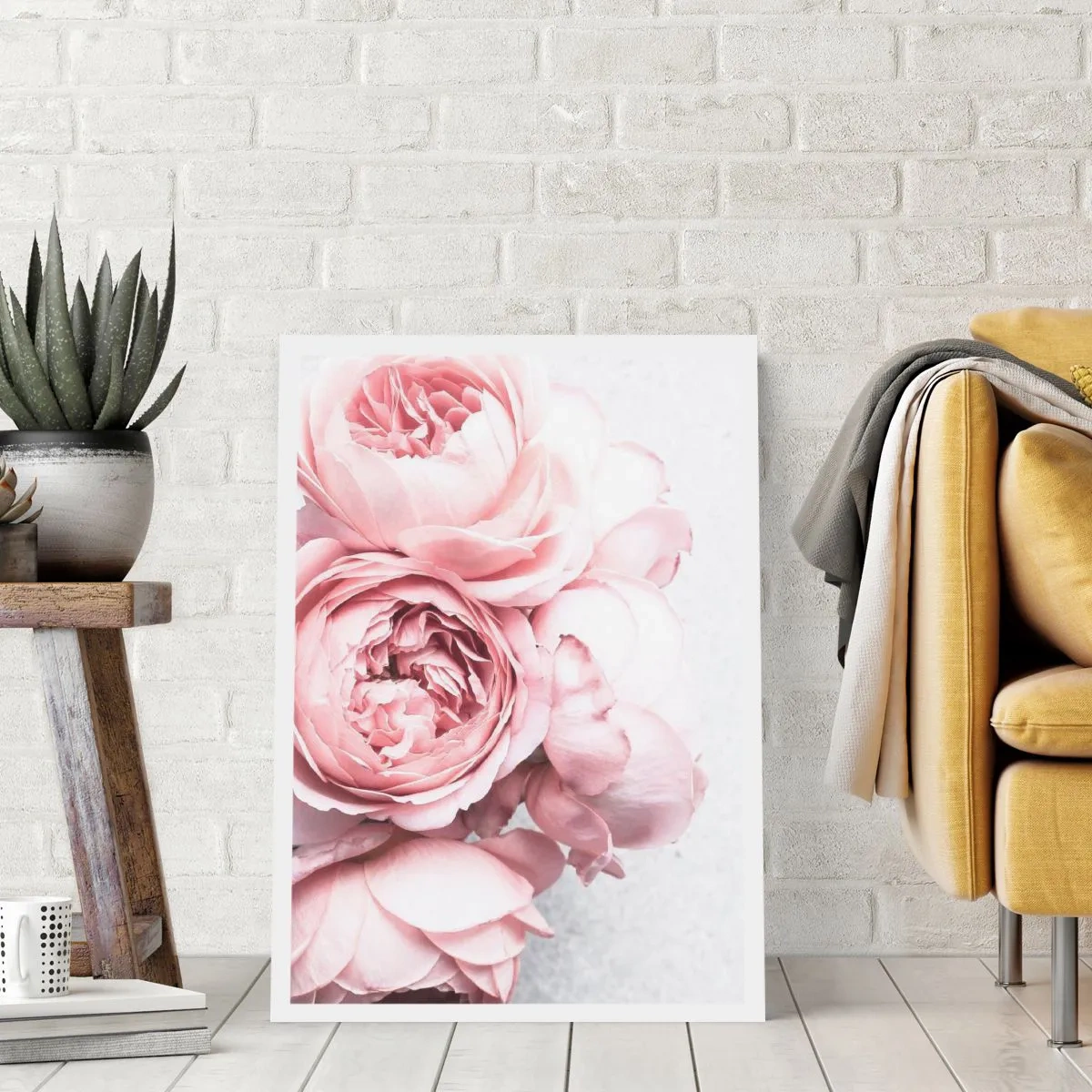 Póster - Delicadas flores de peonía rosa en primer plano - 50x70cm - Para los románticos - Decoración de pared moderna para salón y dormitorio ARTTOR