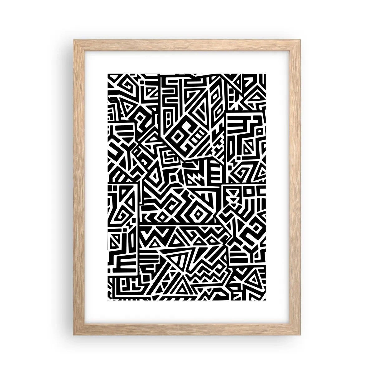 Póster en marco roble claro - Composición precolombina - 30x40 cm