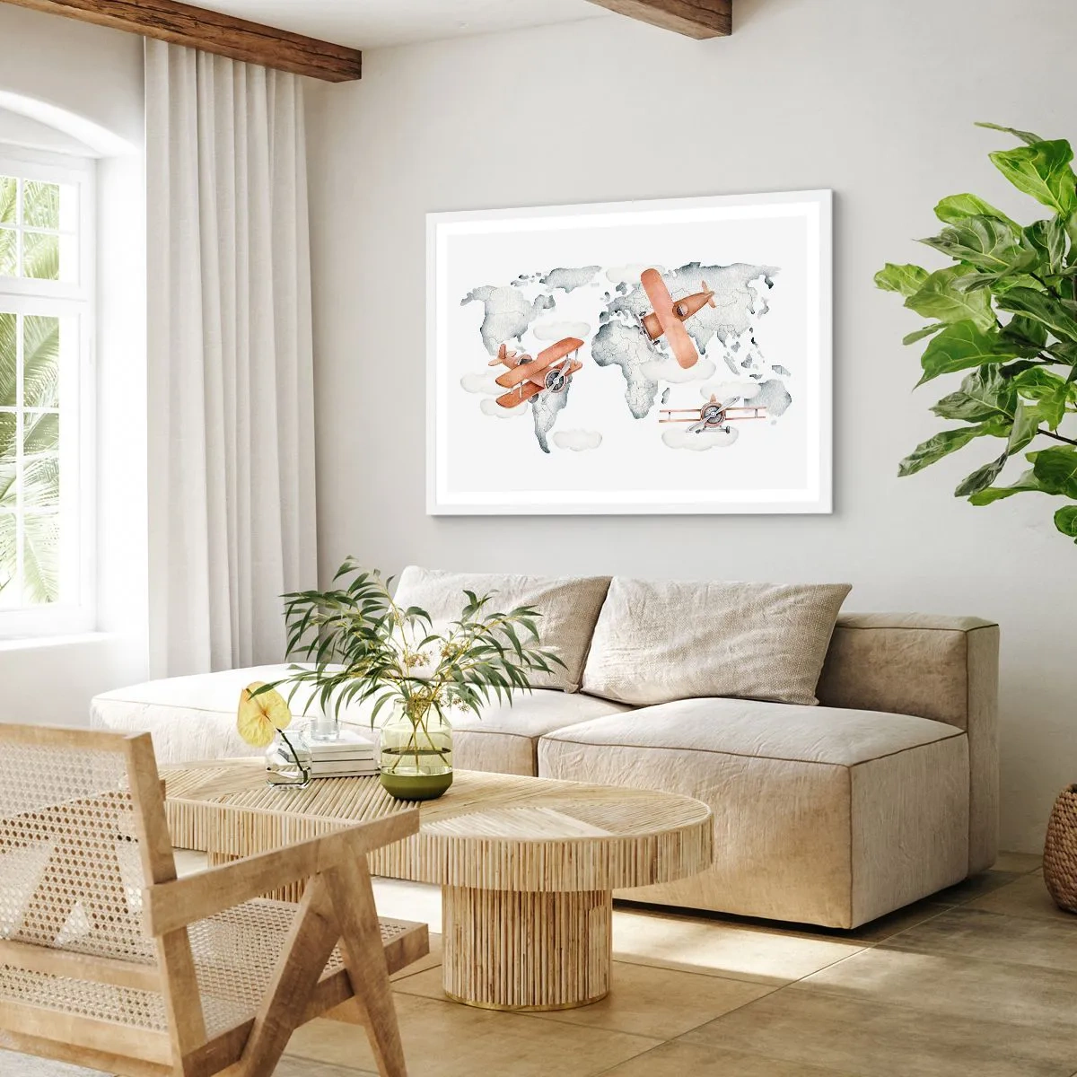 Póster en marco blanco - Con espíritu pionero - 50x40 cm