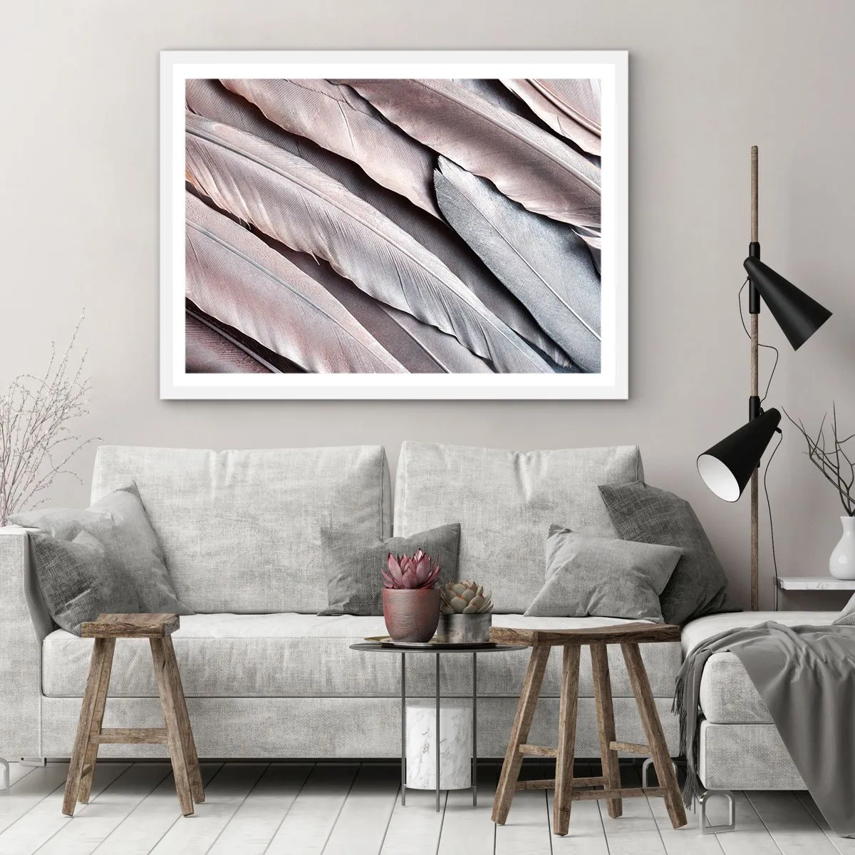 Póster en marco blanco - En rosa plateado - 100x70 cm