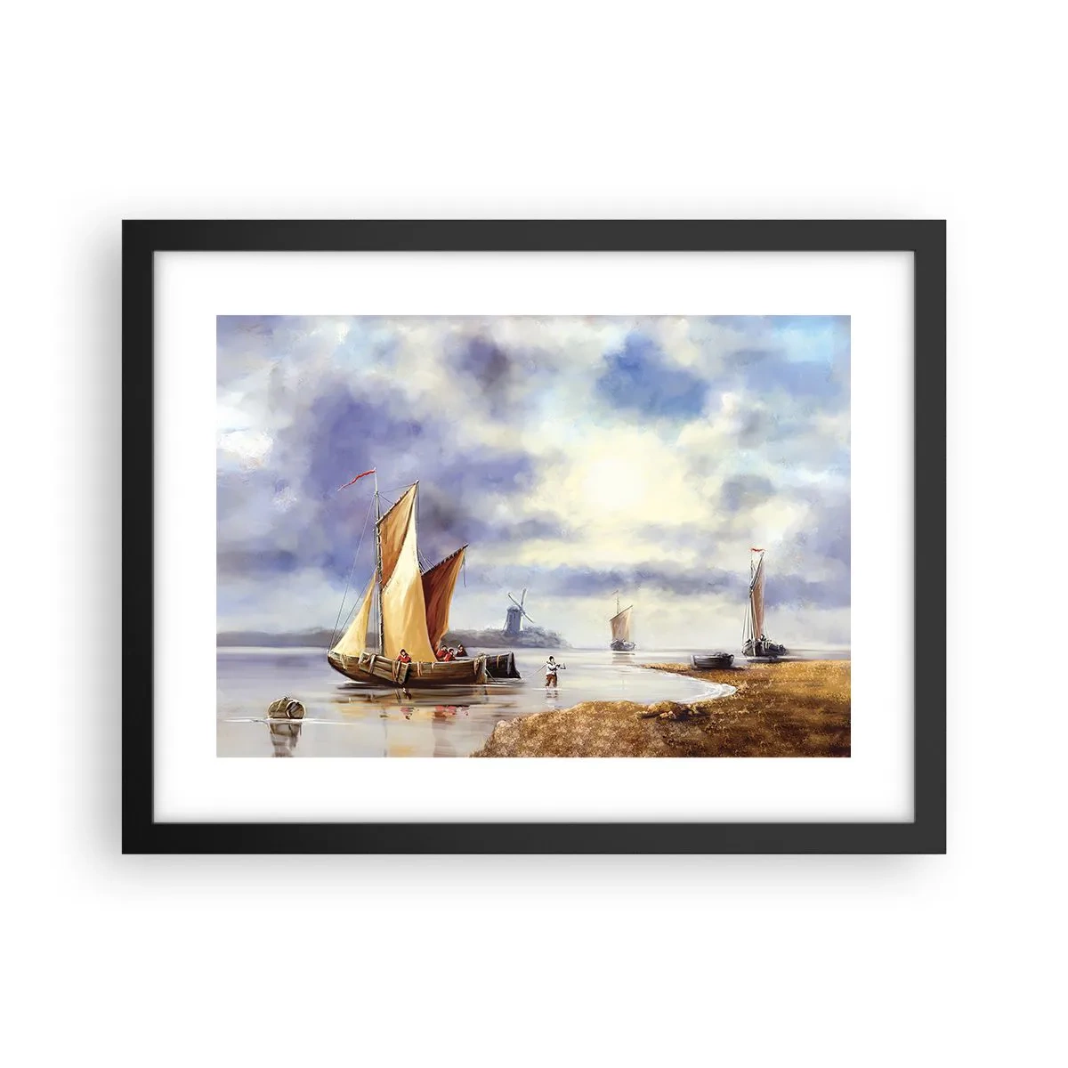 Póster en marco negro - El regreso de los marineros - 40x30 cm