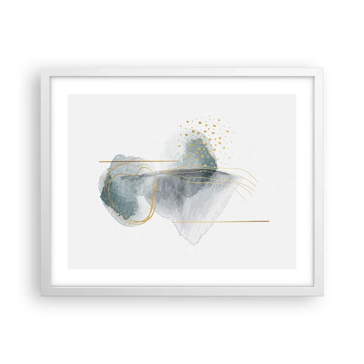 Póster en marco blanco - Sobre la relación entre el gris y el oro - 50x40 cm