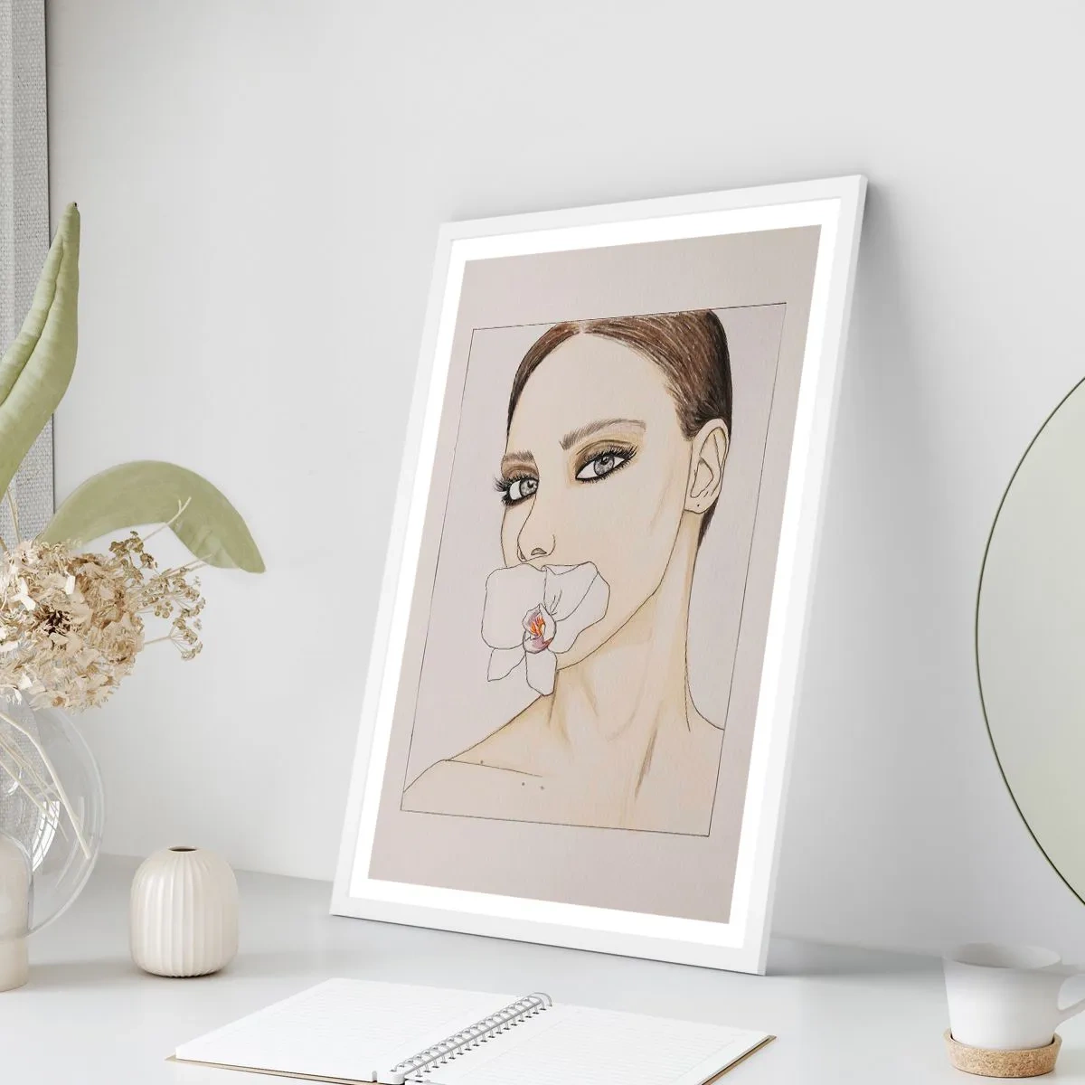 Póster en marco blanco - Elegancia y belleza - 50x70 cm