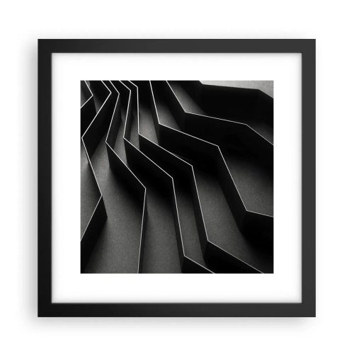 Póster en marco negro - Orden espacial - 30x30 cm