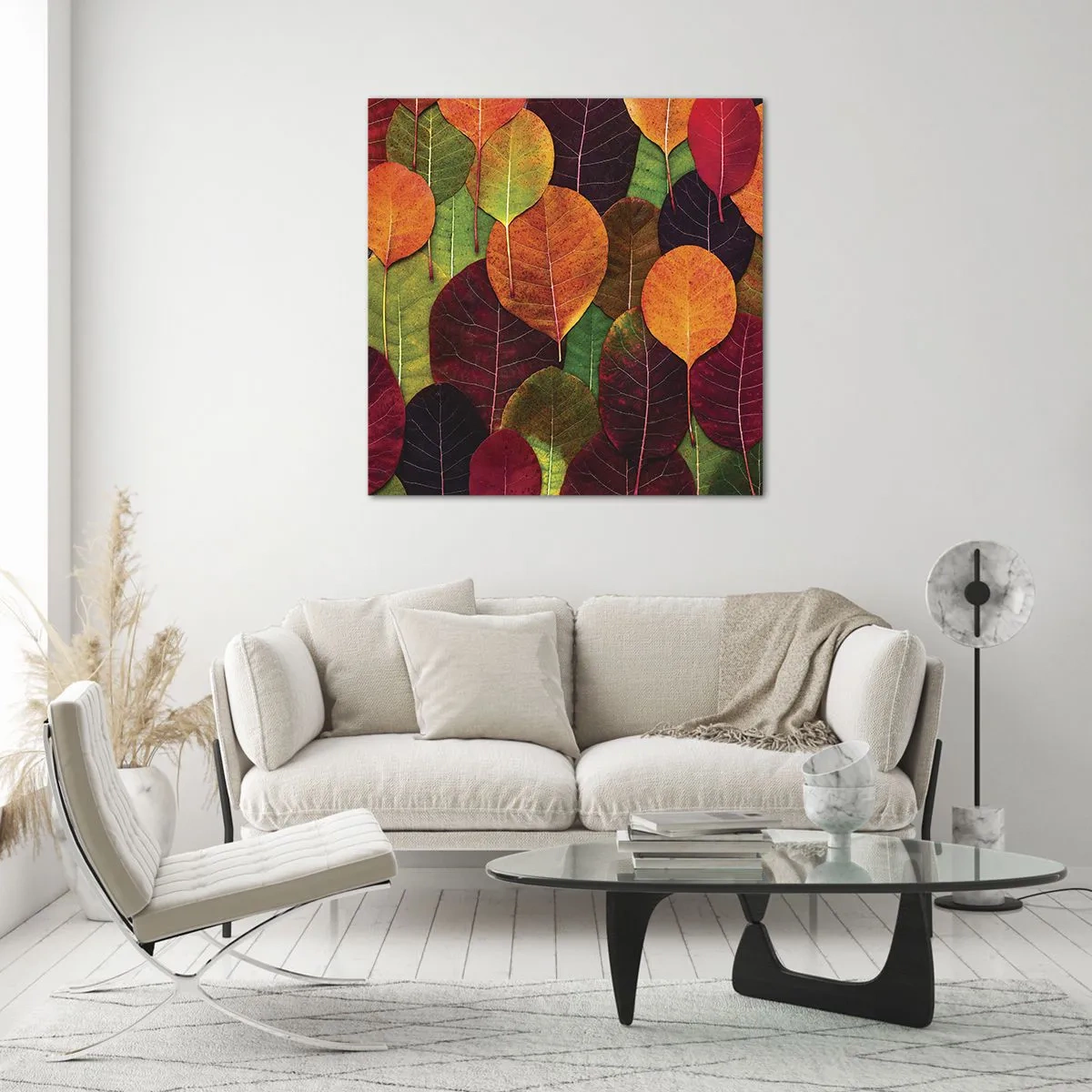 Cuadro sobre vidrio - Impresiones sobre Vidrio - Mosaico de otoño - 40x40 cm