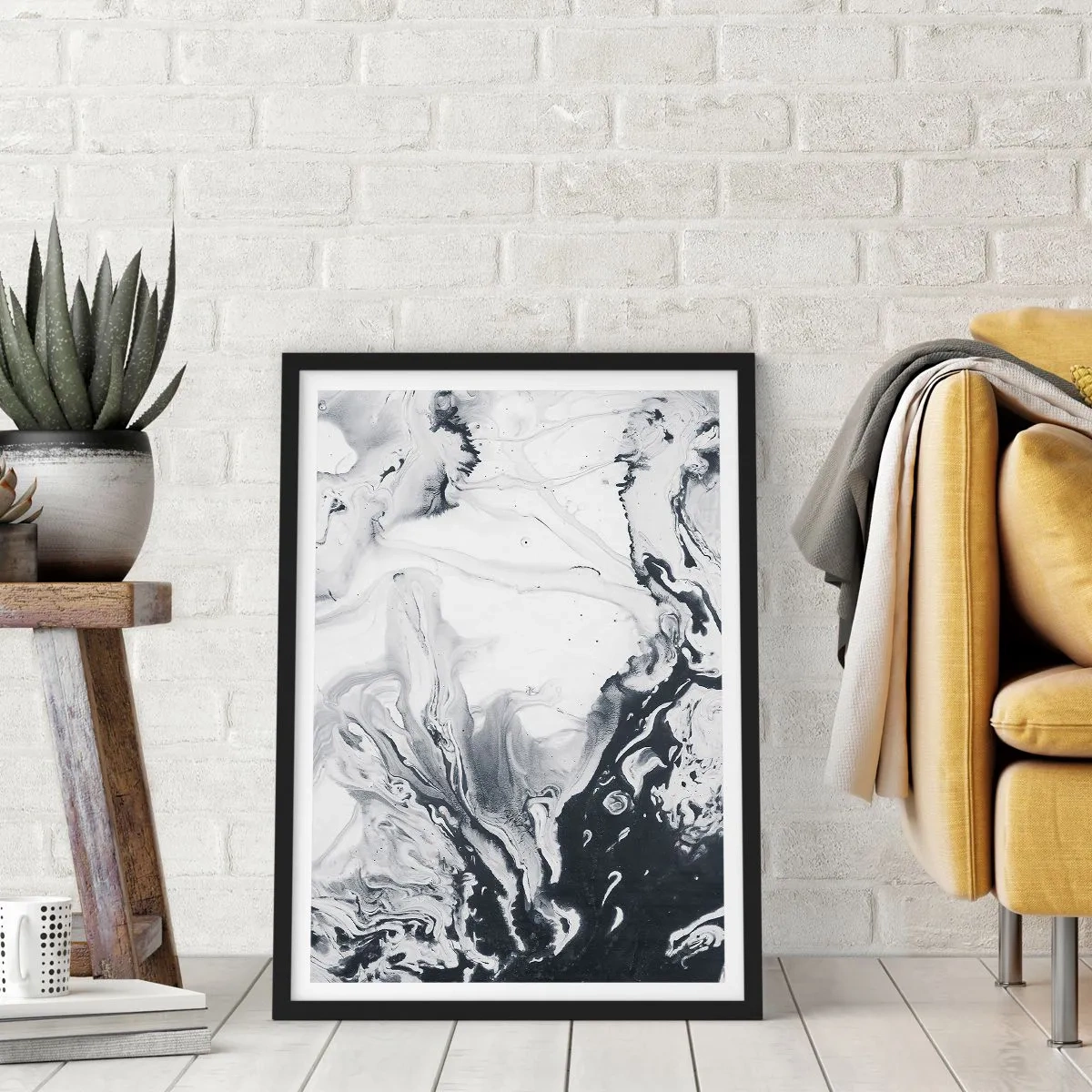 Póster en marco negro - Dentro de la Tierra - 61x91 cm