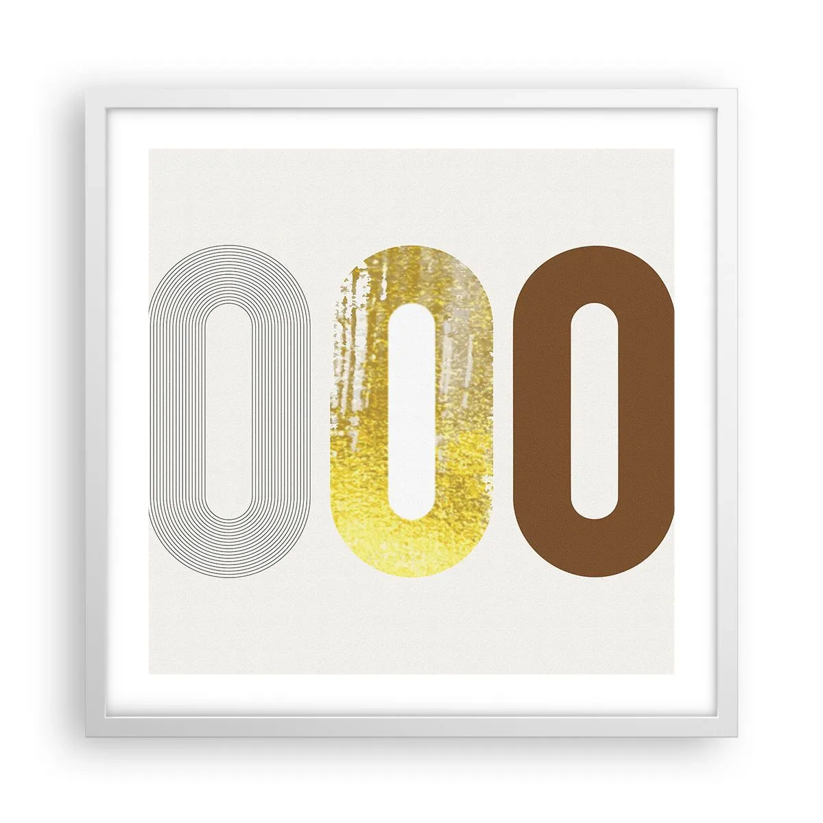Póster en marco blanco - ¡Ooo! - 50x50 cm