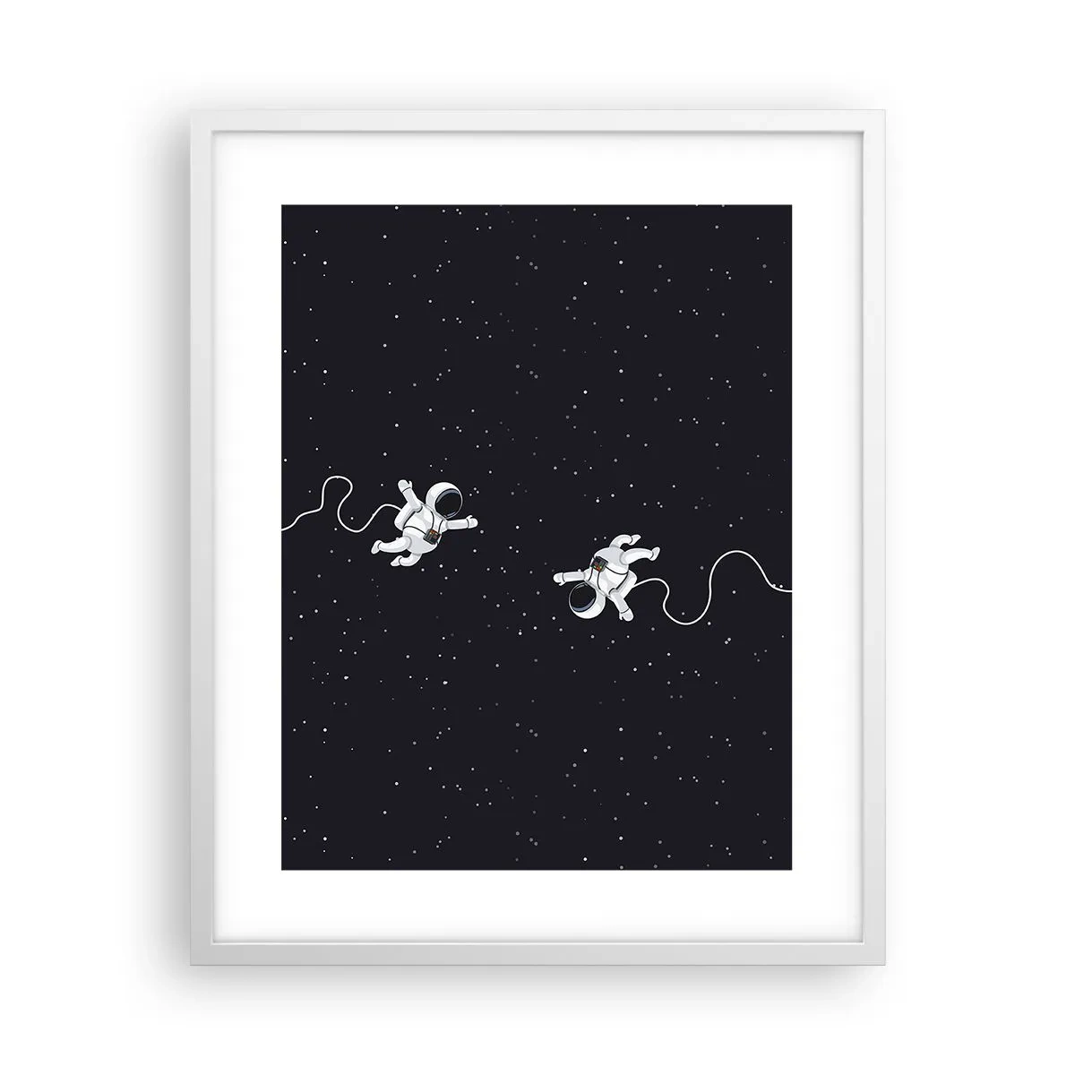 Póster en marco blanco - Danza cósmica - 40x50 cm