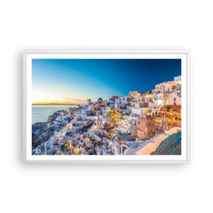 Póster en marco blanco - La esencia de lo griego - 91x61 cm