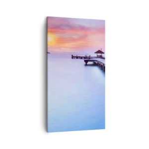 Cuadro sobre lienzo - Impresión de Imagen - Un mar de calma hasta el horizonte - 45x80 cm