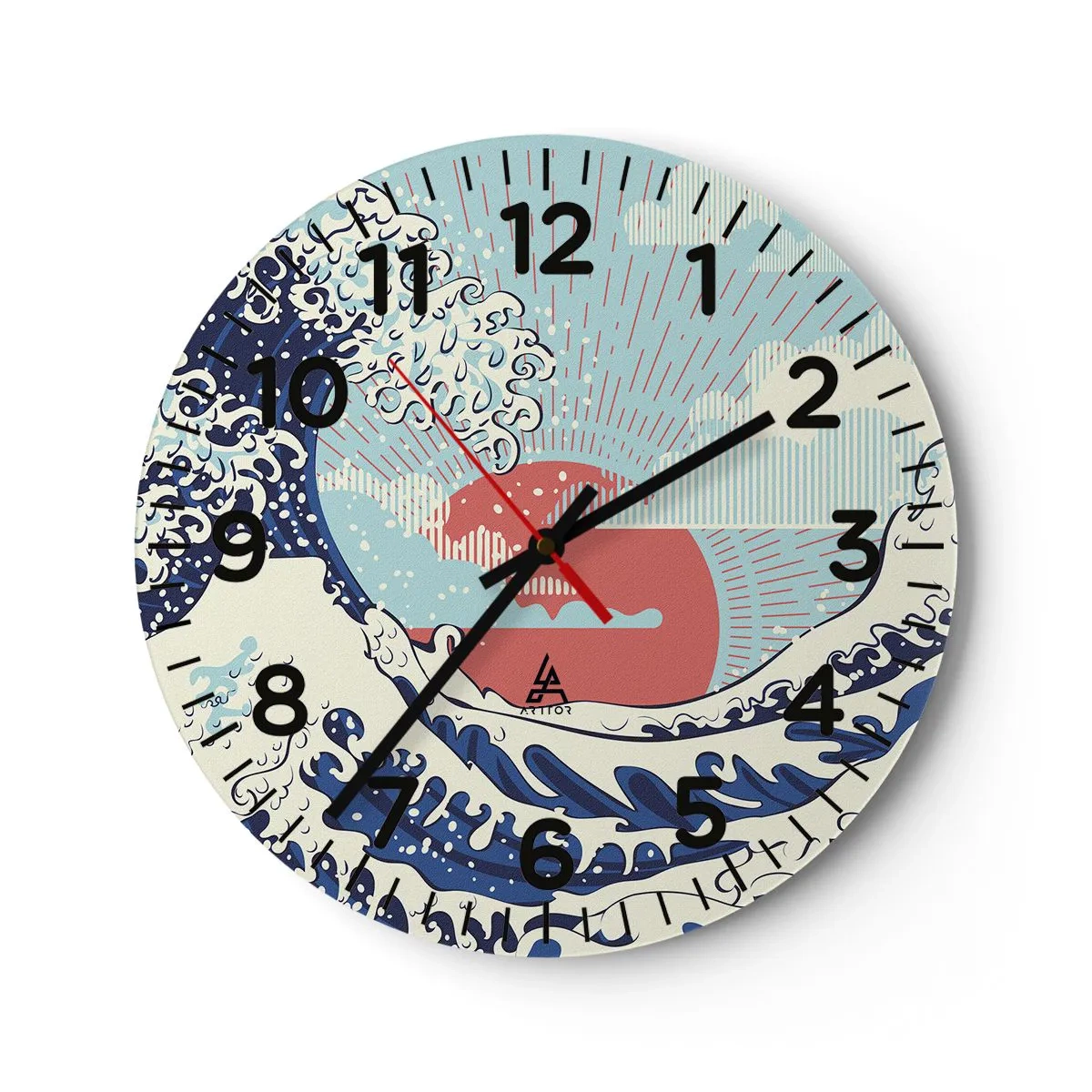 Reloj de pared - Reloj de vidrio - De inspiración japonesa - 30x30 cm