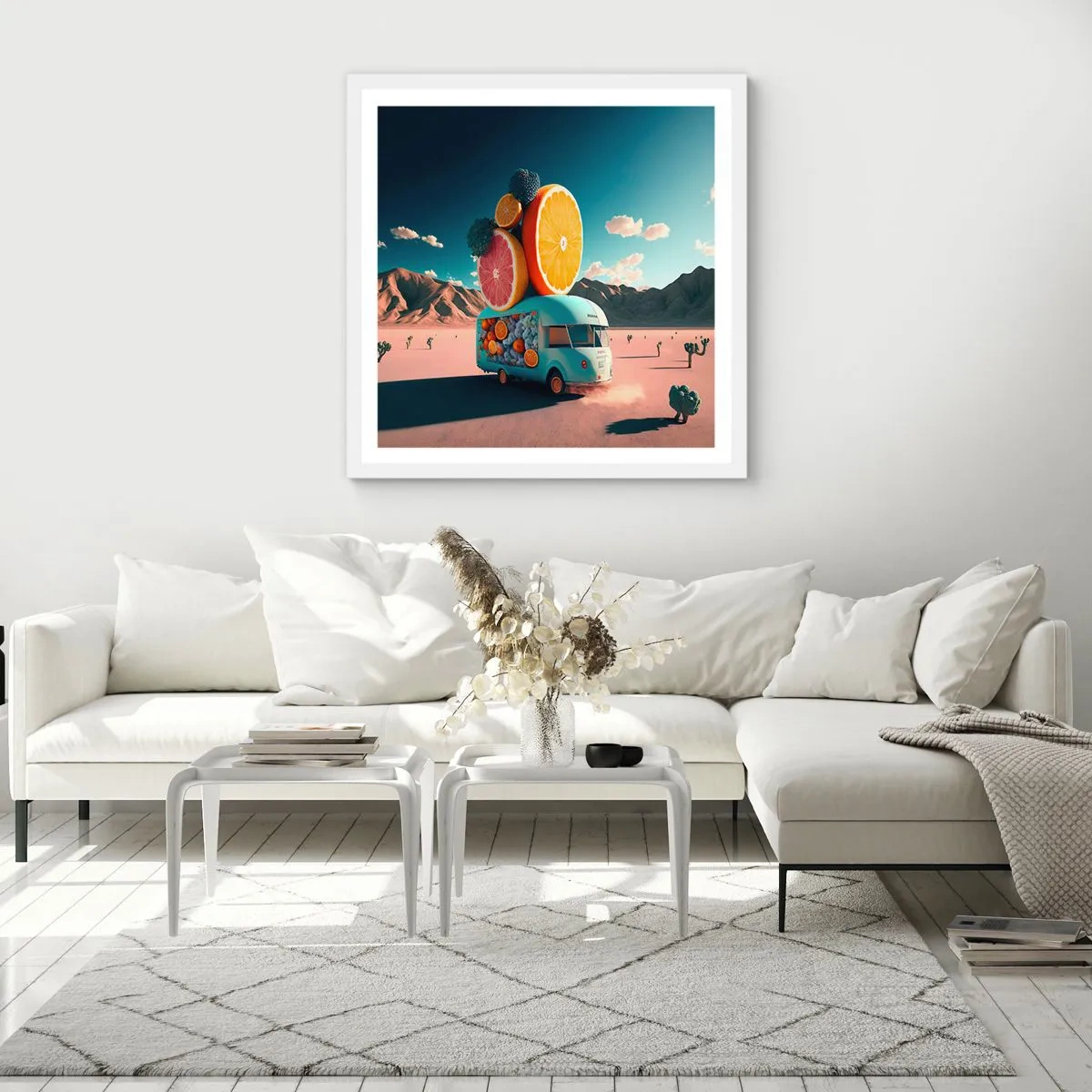 Póster en marco blanco - Un sabor a vacaciones - 40x40 cm