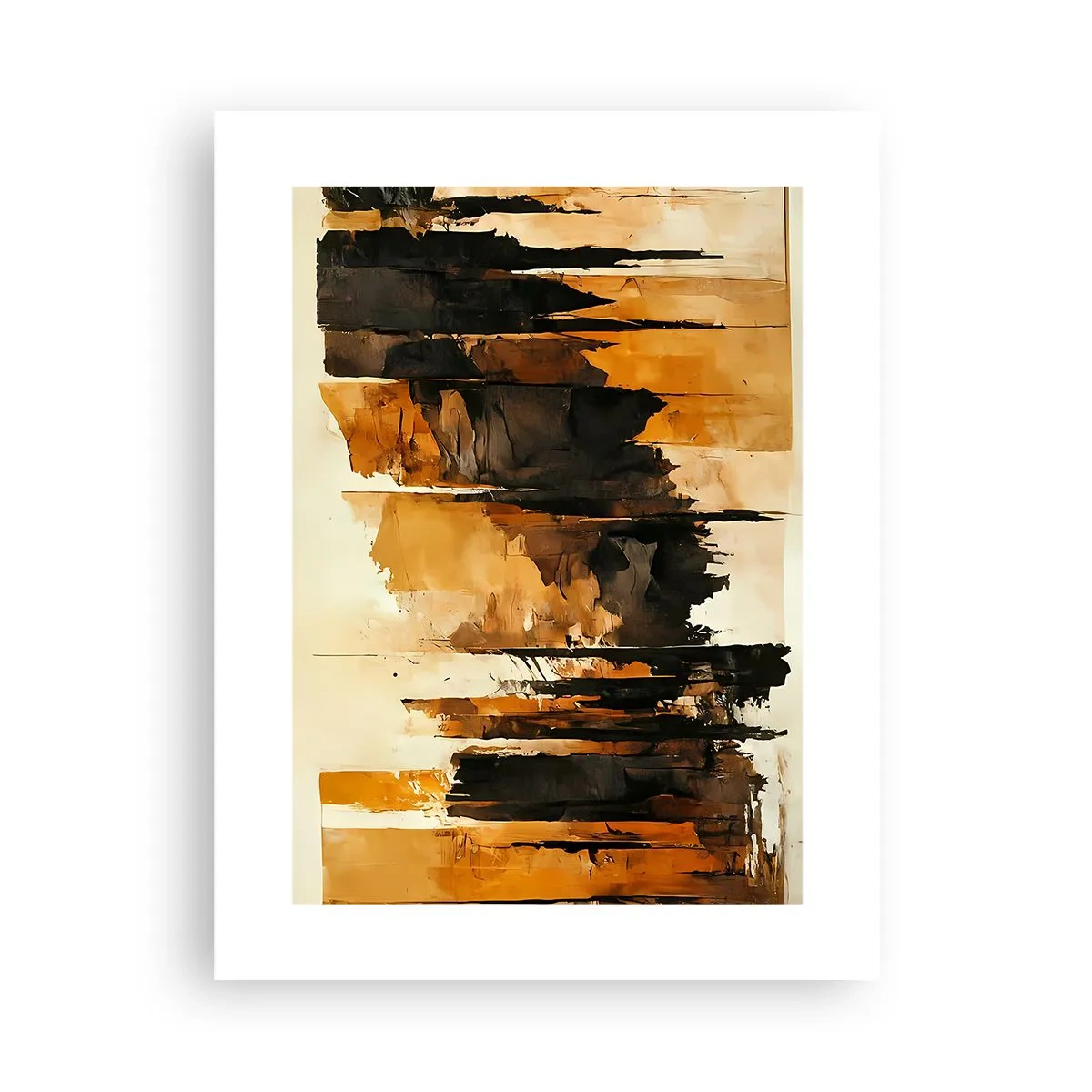 Póster - Armonía de negro y oro - 30x40 cm