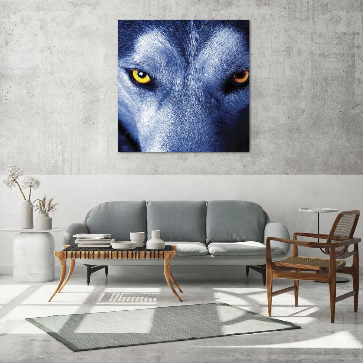 Cuadro sobre vidrio - Impresiones sobre Vidrio - La mirada hipnótica - 40x40 cm