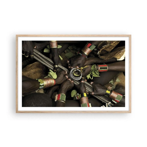 Póster en marco roble claro - Estamos juntos - 91x61 cm