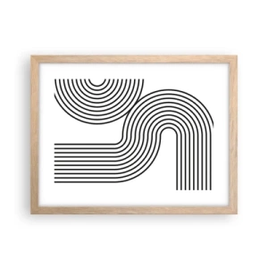Póster en marco roble claro - En una curva - 40x30 cm