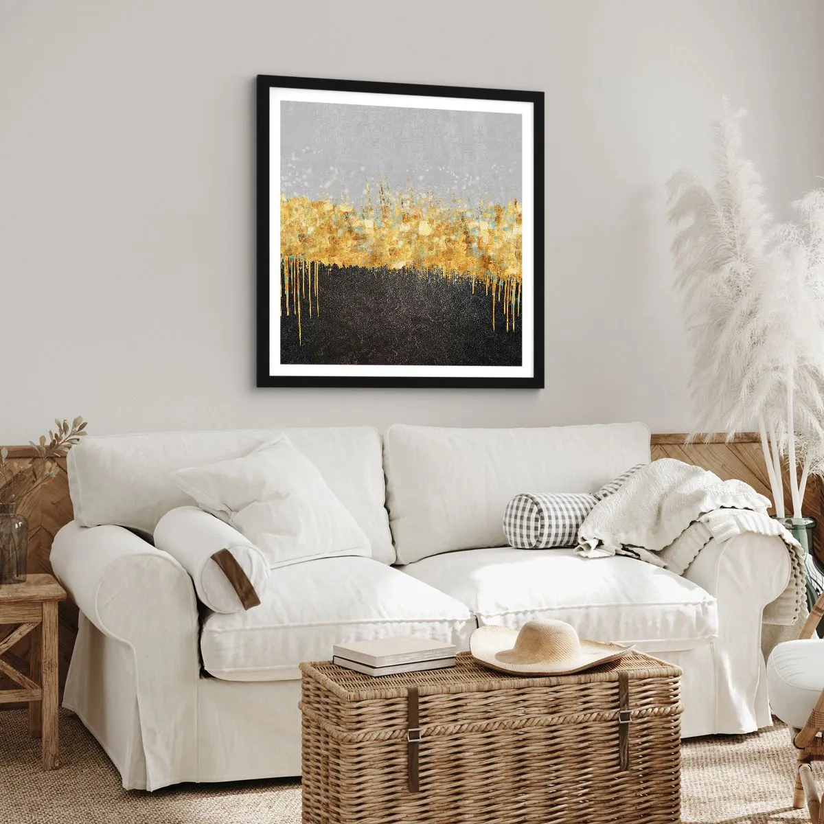 Póster en marco negro - Hacia arriba y hacia abajo - 40x40 cm