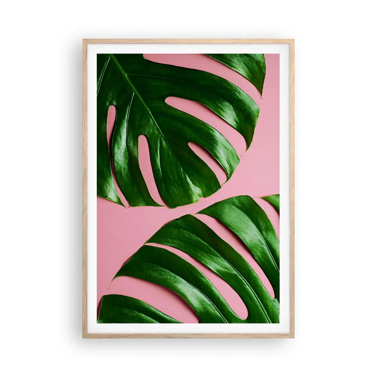 Póster en marco roble claro - Cita con el verde - 70x100 cm