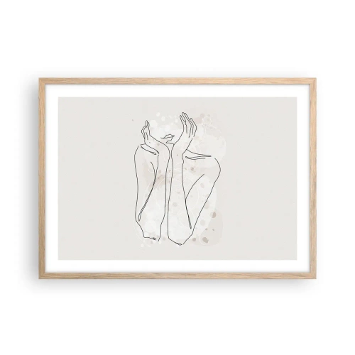 Póster en marco roble claro - Un momento de ensueño - 70x50 cm